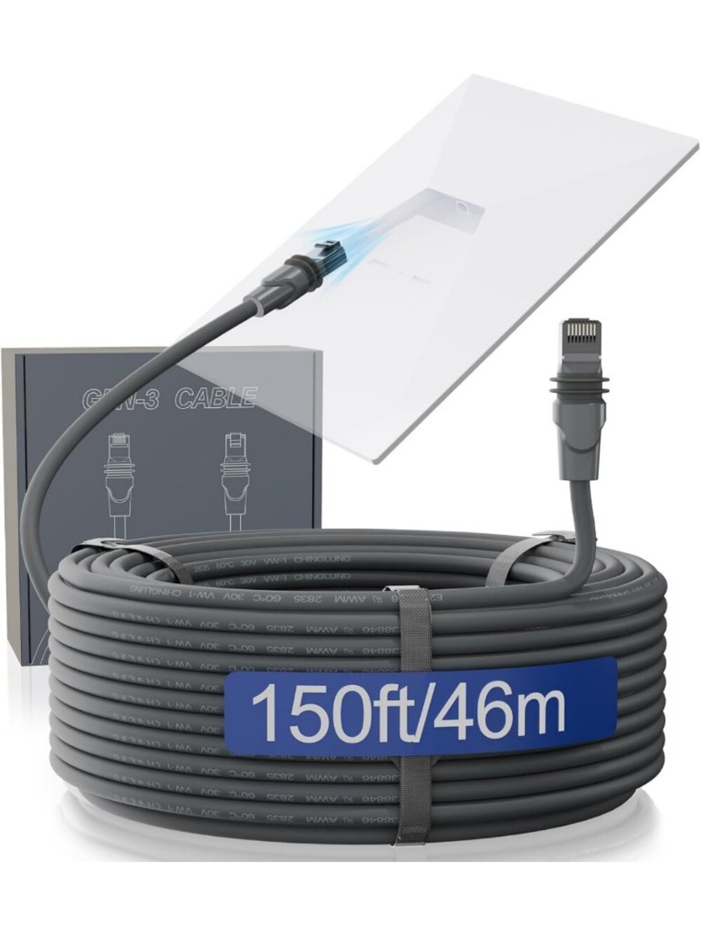 150FT High-Speed Starlink Cable for Standard & Premium Gen 3 Models, Durable